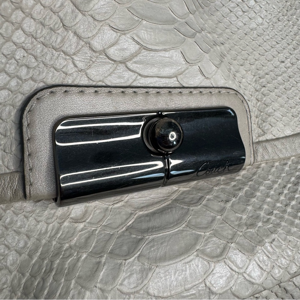 Coach Python Embossed Leather Hobo Shoulder Bag C… - image 3